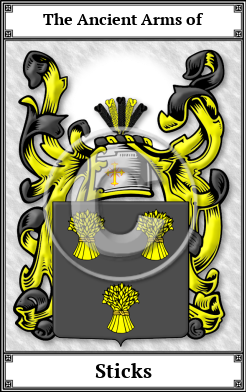 Sticks Family Crest Download (JPG)  Book Plated - 150 DPI