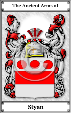 Styan Family Crest Download (JPG)  Book Plated - 150 DPI