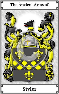 Styler Family Crest Download (JPG)  Book Plated - 150 DPI