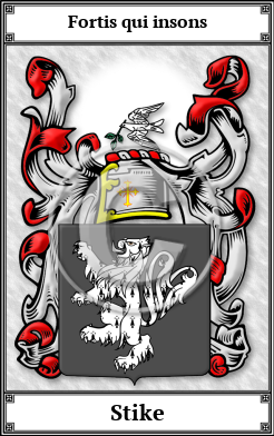 Stike Family Crest Download (JPG) Book Plated - 600 DPI