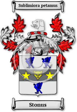 Stonus Family Crest Download (jpg) Legacy Series - 150 DPI