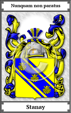 Stanay Family Crest Download (JPG)  Book Plated - 150 DPI
