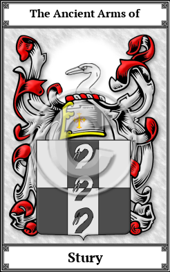 Stury Family Crest Download (JPG)  Book Plated - 150 DPI