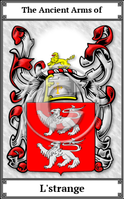 L'strange Family Crest Download (JPG)  Book Plated - 150 DPI
