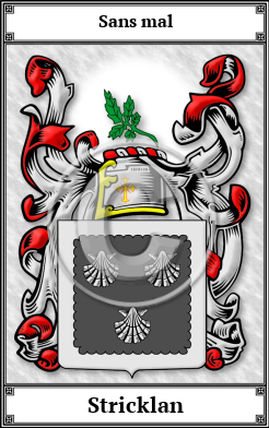 Stricklan Family Crest Download (JPG) Book Plated - 600 DPI