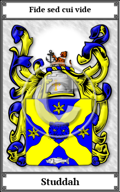 Studdah Family Crest Download (JPG)  Book Plated - 150 DPI