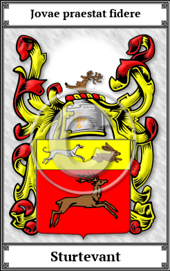 Sturtevant Family Crest Download (JPG) Book Plated - 600 DPI