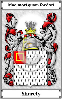 Shurety Family Crest Download (JPG)  Book Plated - 150 DPI