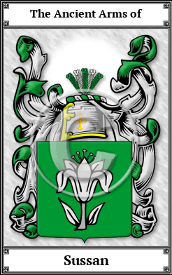 Sussan Family Crest Download (JPG) Book Plated - 600 DPI