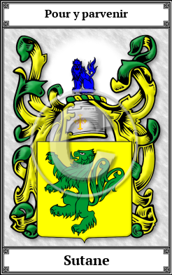 Sutane Family Crest Download (JPG)  Book Plated - 150 DPI