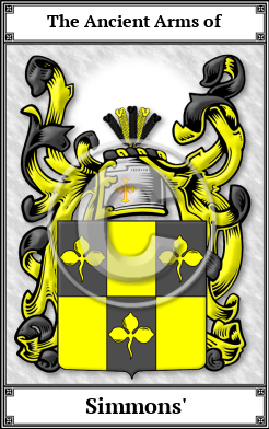 Simmons' Family Crest Download (JPG)  Book Plated - 150 DPI
