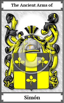 Simón Family Crest Download (JPG)  Book Plated - 150 DPI