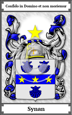 Synan Family Crest Download (JPG)  Book Plated - 150 DPI