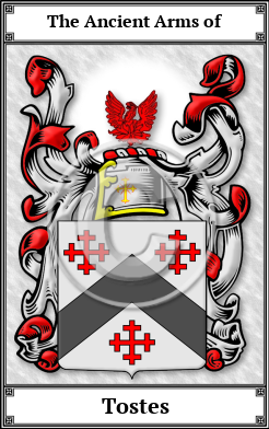 Tostes Family Crest Download (JPG)  Book Plated - 150 DPI