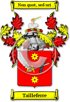 Tailleferre Family Crest Download (jpg) Legacy Series - 150 DPI