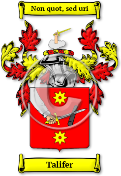 Talifer Family Crest Download (jpg) Legacy Series - 150 DPI