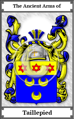 Taillepied Family Crest Download (JPG) Book Plated - 600 DPI