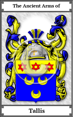 Tallis Family Crest Download (JPG)  Book Plated - 150 DPI