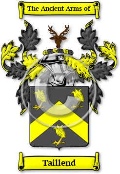 Taillend Family Crest Download (jpg) Legacy Series - 150 DPI