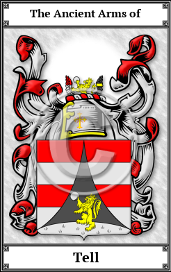 Tell Family Crest Download (JPG)  Book Plated - 150 DPI