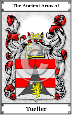 Tueller Family Crest Download (JPG)  Book Plated - 150 DPI