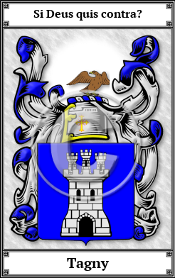 Tagny Family Crest Download (JPG)  Book Plated - 150 DPI