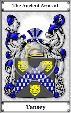 Tansey Family Crest Download (JPG)  Book Plated - 150 DPI