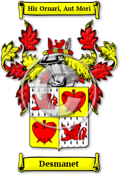 Desmanet Family Crest Download (jpg) Legacy Series - 150 DPI