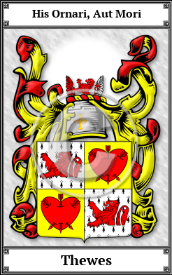 Thewes Family Crest Download (JPG)  Book Plated - 150 DPI