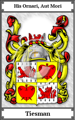 Tiesman Family Crest Download (JPG) Book Plated - 600 DPI