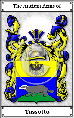 Tassotto Family Crest Download (JPG)  Book Plated - 150 DPI