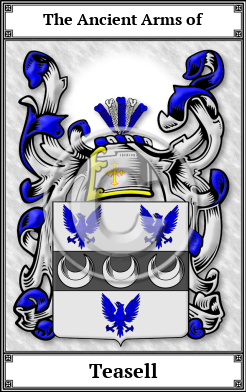 Teasell Family Crest Download (JPG)  Book Plated - 150 DPI