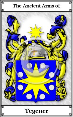 Tegener Family Crest Download (JPG) Book Plated - 600 DPI