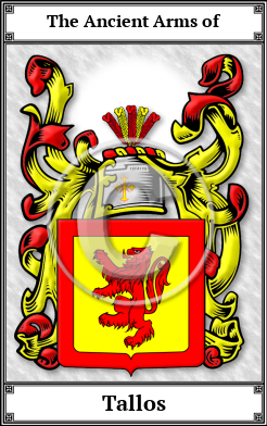 Tallos Family Crest Download (JPG)  Book Plated - 150 DPI
