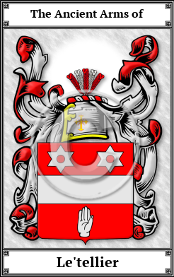 Le'tellier Family Crest Download (JPG)  Book Plated - 150 DPI