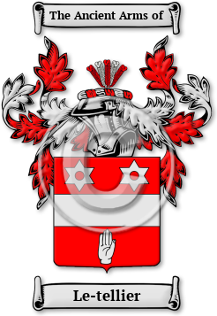 Le-tellier Family Crest Download (jpg) Legacy Series - 150 DPI