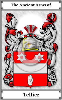 Tellier Family Crest Download (JPG)  Book Plated - 150 DPI