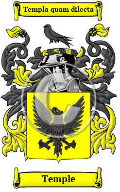 Temple Family Crest Download (JPG) Heritage Series - 600 DPI