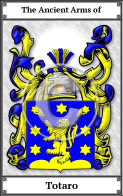 Totaro Family Crest Download (JPG)  Book Plated - 150 DPI