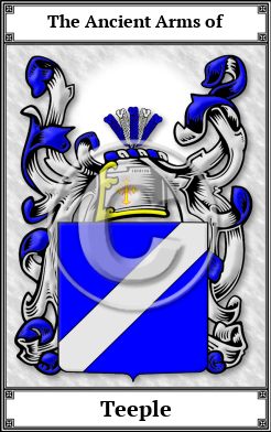 Teeple Family Crest Download (JPG) Book Plated - 600 DPI