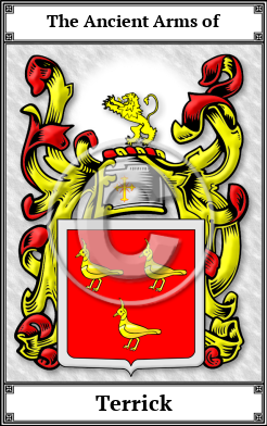 Terrick Family Crest Download (JPG)  Book Plated - 150 DPI