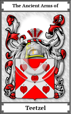 Teetzel Family Crest Download (JPG)  Book Plated - 150 DPI