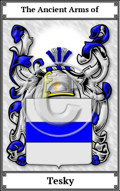 Tesky Family Crest Download (JPG)  Book Plated - 150 DPI