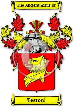 Testoni Family Crest Download (jpg) Legacy Series - 150 DPI
