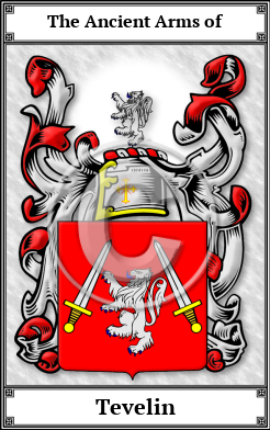 Tevelin Family Crest Download (JPG) Book Plated - 600 DPI