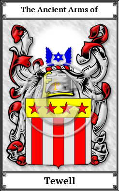 Tewell Family Crest Download (JPG)  Book Plated - 150 DPI