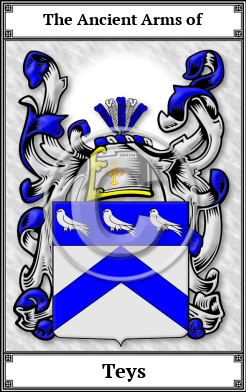 Teys Family Crest Download (JPG) Book Plated - 600 DPI