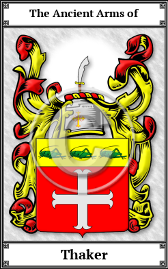 Thaker Family Crest Download (JPG)  Book Plated - 150 DPI