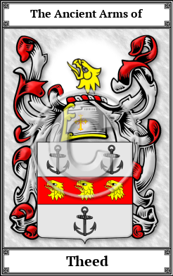 Theed Family Crest Download (JPG) Book Plated - 600 DPI