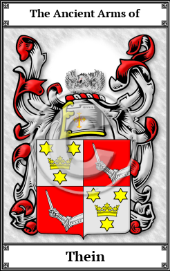 Thein Family Crest Download (JPG)  Book Plated - 150 DPI